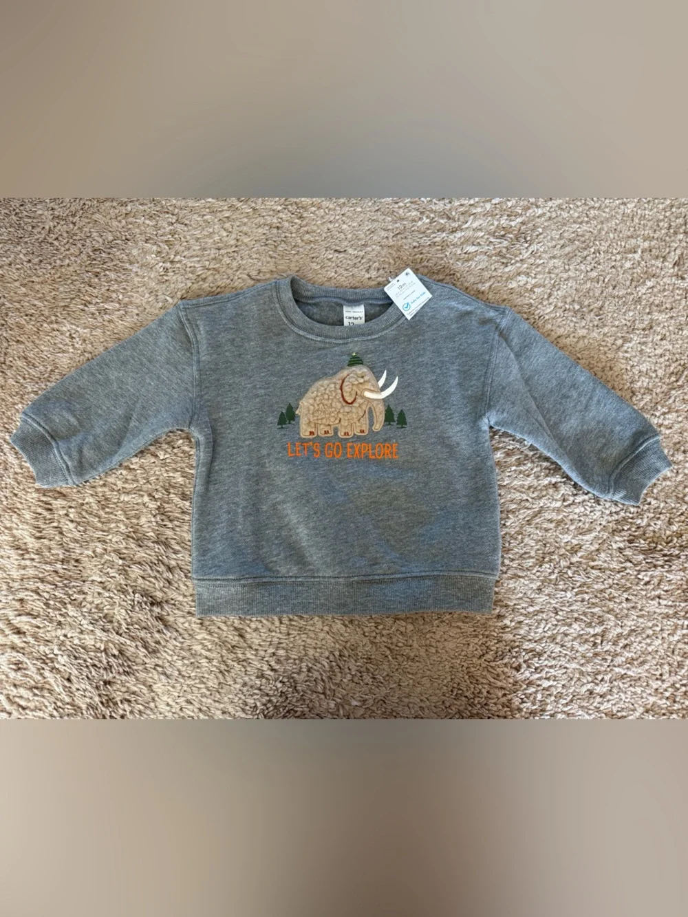 Grey Mammoth 'Let's Go Explore' Sweatshirt - NWT